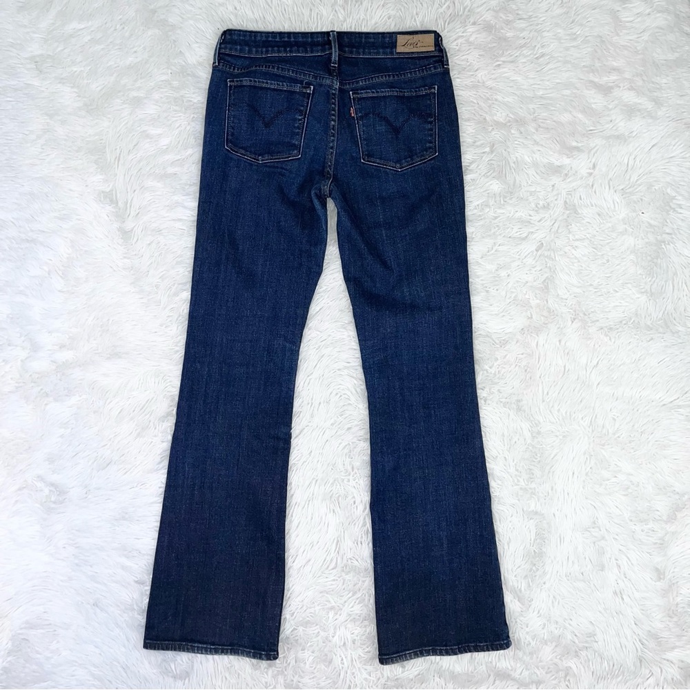 LEVI’S Slight Curve Mid-Rise Classic Bootcut Blue Denim Jeans 2/26 Dark Wash - Picture 5 of 11